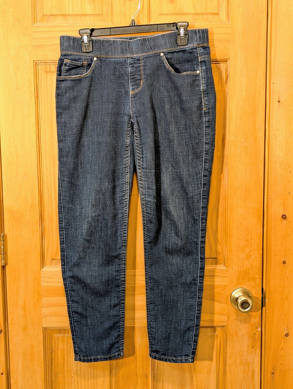 Earl Jean Skinny Ankle Pull On Stretchy Denim Blue Sz 8 Casual Minimalist Comfy